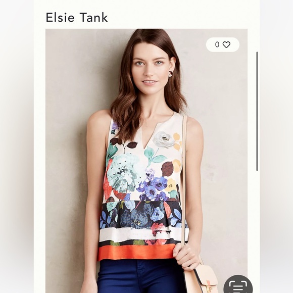 Anthropologie HD in Paris Elsie Tank Watercolor Size 8 - Picture 2 of 13